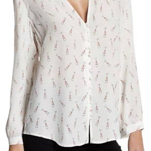 Joie Ivory Purine Champagne Flute Print Blouse